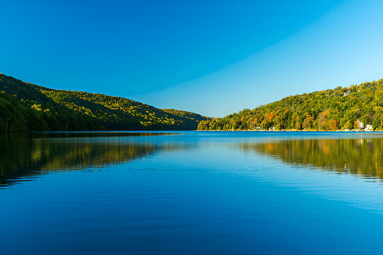 scenery view of lakes in poconos