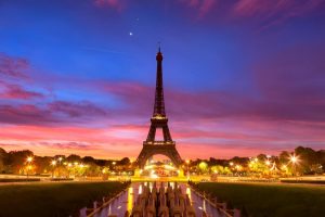 A view of Paris at night